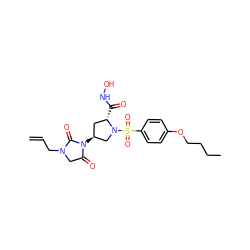 C=CCN1CC(=O)N([C@H]2C[C@H](C(=O)NO)N(S(=O)(=O)c3ccc(OCCCC)cc3)C2)C1=O ZINC000013835769