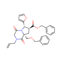 C=CCN1CC(=O)N2[C@H](c3ccco3)[C@@H](C(=O)OCc3ccccc3)C[C@@]2(COCc2ccccc2)C1=O ZINC000013493843