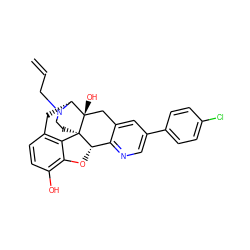 C=CCN1CC[C@@]23c4c5ccc(O)c4O[C@H]2c2ncc(-c4ccc(Cl)cc4)cc2C[C@@]3(O)[C@H]1C5 ZINC000169359679