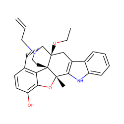 C=CCN1CC[C@]23c4c5ccc(O)c4O[C@@]2(C)c2[nH]c4ccccc4c2C[C@@]3(OCC)[C@H]1C5 ZINC000029340120