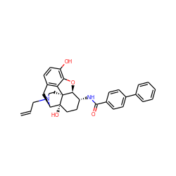 C=CCN1CC[C@]23c4c5ccc(O)c4O[C@H]2[C@H](NC(=O)c2ccc(-c4ccccc4)cc2)CC[C@@]3(O)[C@H]1C5 ZINC000095553962