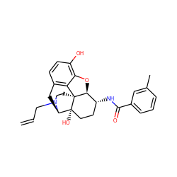 C=CCN1CC[C@]23c4c5ccc(O)c4O[C@H]2[C@H](NC(=O)c2cccc(C)c2)CC[C@@]3(O)[C@H]1C5 ZINC000095555382