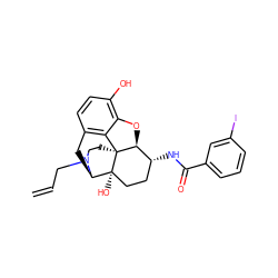 C=CCN1CC[C@]23c4c5ccc(O)c4O[C@H]2[C@H](NC(=O)c2cccc(I)c2)CC[C@@]3(O)[C@H]1C5 ZINC000072175659