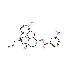 C=CCN1CC[C@]23c4c5ccc(O)c4O[C@H]2[C@H](NC(=O)c2cccc(N(C)C)c2)CC[C@@]3(O)[C@H]1C5 ZINC000095555005