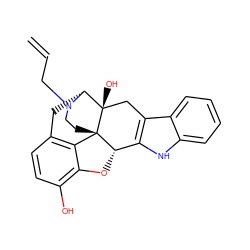 C=CCN1CC[C@]23c4c5ccc(O)c4O[C@H]2c2[nH]c4ccccc4c2C[C@@]3(O)[C@H]1C5 ZINC000029408078