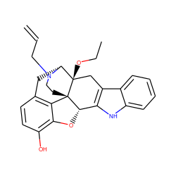 C=CCN1CC[C@]23c4c5ccc(O)c4O[C@H]2c2[nH]c4ccccc4c2C[C@@]3(OCC)[C@H]1C5 ZINC000013492439