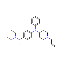 C=CCN1CCC(N(c2ccccc2)c2ccc(C(=O)N(CC)CC)cc2)CC1 ZINC000036215359