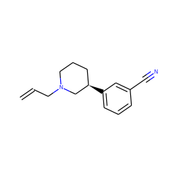 C=CCN1CCC[C@@H](c2cccc(C#N)c2)C1 ZINC000003785169