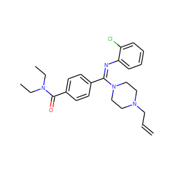 C=CCN1CCN(/C(=N\c2ccccc2Cl)c2ccc(C(=O)N(CC)CC)cc2)CC1 ZINC000013972862