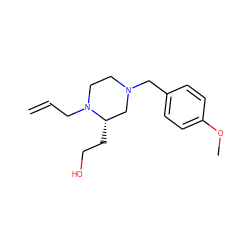 C=CCN1CCN(Cc2ccc(OC)cc2)C[C@@H]1CCO ZINC000169323373