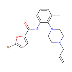 C=CCN1CCN(c2c(C)cccc2NC(=O)c2ccc(Br)o2)CC1 ZINC000062241871