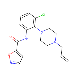 C=CCN1CCN(c2c(Cl)cccc2NC(=O)c2ccno2)CC1 ZINC000062241910