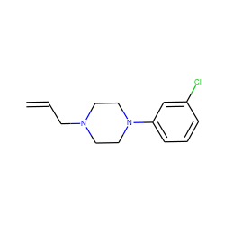 C=CCN1CCN(c2cccc(Cl)c2)CC1 ZINC000013724948