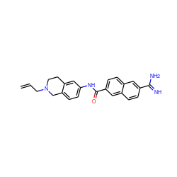 C=CCN1CCc2cc(NC(=O)c3ccc4cc(C(=N)N)ccc4c3)ccc2C1 ZINC000043011631