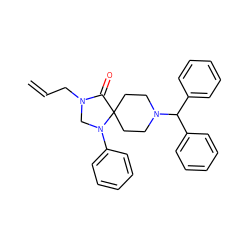 C=CCN1CN(c2ccccc2)C2(CCN(C(c3ccccc3)c3ccccc3)CC2)C1=O ZINC000040403082