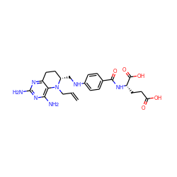 C=CCN1c2c(N)nc(N)nc2CC[C@@H]1CNc1ccc(C(=O)N[C@@H](CCC(=O)O)C(=O)O)cc1 ZINC000040917438