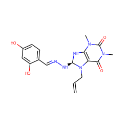 C=CCN1c2c(n(C)c(=O)n(C)c2=O)N[C@@H]1N/N=C/c1ccc(O)cc1O ZINC001772624109