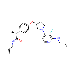 C=CCNC(=O)[C@@H](C)c1ccc(O[C@@H]2CCN(c3ccnc(NCCC)c3F)C2)cc1 ZINC001772617456