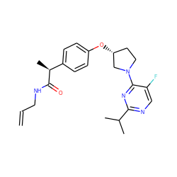 C=CCNC(=O)[C@@H](C)c1ccc(O[C@@H]2CCN(c3nc(C(C)C)ncc3F)C2)cc1 ZINC001772597539