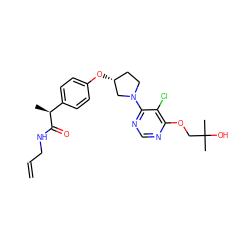 C=CCNC(=O)[C@@H](C)c1ccc(O[C@@H]2CCN(c3ncnc(OCC(C)(C)O)c3Cl)C2)cc1 ZINC001772571969