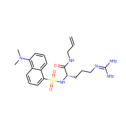 C=CCNC(=O)[C@H](CCCN=C(N)N)NS(=O)(=O)c1cccc2c(N(C)C)cccc12 ZINC000027898657