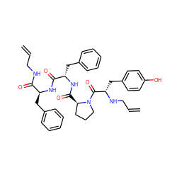 C=CCNC(=O)[C@H](Cc1ccccc1)NC(=O)[C@H](Cc1ccccc1)NC(=O)[C@@H]1CCCN1C(=O)[C@H](Cc1ccc(O)cc1)NCC=C ZINC000028816949