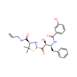 C=CCNC(=O)[C@H]1N[C@H](C(=O)[C@@H](O)[C@H](Cc2ccccc2)NC(=O)c2cccc(O)c2)SC1(C)C ZINC000028967218