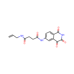 C=CCNC(=O)CCC(=O)Nc1ccc2c(c1)C(=O)C(=O)NC2=O ZINC000013683273