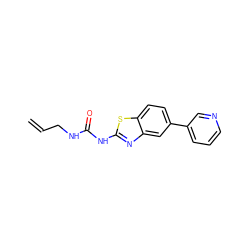 C=CCNC(=O)Nc1nc2cc(-c3cccnc3)ccc2s1 ZINC000169340085