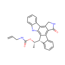 C=CCNC(=O)O[C@@H](C)[C@H]1c2ccccc2-c2c3c(c4c([nH]c5ccccc54)c21)CNC3=O ZINC000029043537