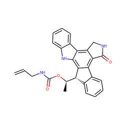 C=CCNC(=O)O[C@H](C)[C@H]1c2ccccc2-c2c3c(c4c([nH]c5ccccc54)c21)CNC3=O ZINC000029043532