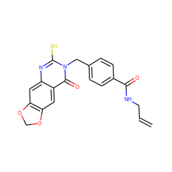 C=CCNC(=O)c1ccc(Cn2c(S)nc3cc4c(cc3c2=O)OCO4)cc1 ZINC000002975390