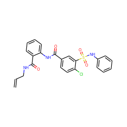 C=CCNC(=O)c1ccccc1NC(=O)c1ccc(Cl)c(S(=O)(=O)Nc2ccccc2)c1 ZINC000002885153