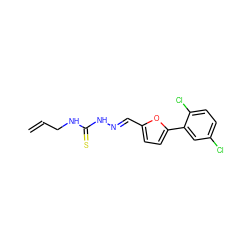 C=CCNC(=S)N/N=C/c1ccc(-c2cc(Cl)ccc2Cl)o1 ZINC000001946282