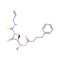 C=CCNC(=S)N1C[C@@H]([C@@H](C)OC(=O)CCCc2ccccc2)C1=O ZINC000095597127