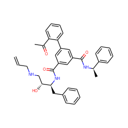 C=CCNC[C@@H](O)[C@H](Cc1ccccc1)NC(=O)c1cc(C(=O)N[C@H](C)c2ccccc2)cc(-c2ccccc2C(C)=O)c1 ZINC000014961928