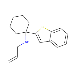 C=CCNC1(c2cc3ccccc3s2)CCCCC1 ZINC000013732126