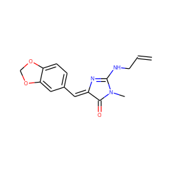 C=CCNC1=N/C(=C\c2ccc3c(c2)OCO3)C(=O)N1C ZINC000072109216