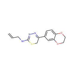 C=CCNC1=NN=C(c2ccc3c(c2)OCCO3)CS1 ZINC000006536919