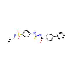 C=CCNS(=O)(=O)c1ccc(NC(=S)NC(=O)c2ccc(-c3ccccc3)cc2)cc1 ZINC000013991180