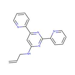 C=CCNc1cc(-c2ccccn2)nc(-c2ccccn2)n1 ZINC000001738345