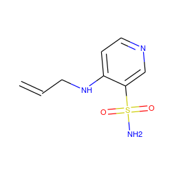 C=CCNc1ccncc1S(N)(=O)=O ZINC000005631265