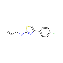 C=CCNc1nc(-c2ccc(Cl)cc2)cs1 ZINC000002676597