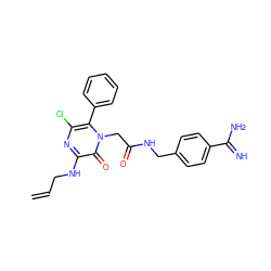 C=CCNc1nc(Cl)c(-c2ccccc2)n(CC(=O)NCc2ccc(C(=N)N)cc2)c1=O ZINC000013526962