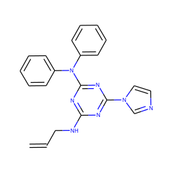 C=CCNc1nc(N(c2ccccc2)c2ccccc2)nc(-n2ccnc2)n1 ZINC000038141750