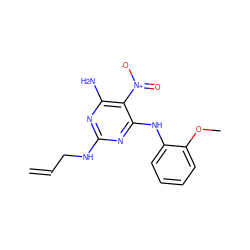 C=CCNc1nc(N)c([N+](=O)[O-])c(Nc2ccccc2OC)n1 ZINC000005025613