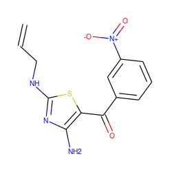 C=CCNc1nc(N)c(C(=O)c2cccc([N+](=O)[O-])c2)s1 ZINC000002379970