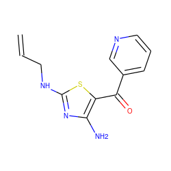 C=CCNc1nc(N)c(C(=O)c2cccnc2)s1 ZINC000095920619