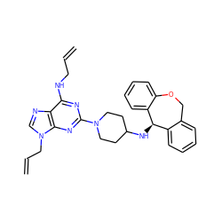 C=CCNc1nc(N2CCC(N[C@@H]3c4ccccc4COc4ccccc43)CC2)nc2c1ncn2CC=C ZINC000013759613