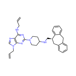 C=CCNc1nc(N2CCC(NC[C@@H]3Cc4ccccc4Cc4ccccc43)CC2)nc2c1ncn2CC=C ZINC000027331219